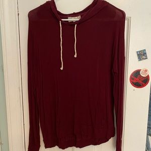 Maroon hooded shirt
